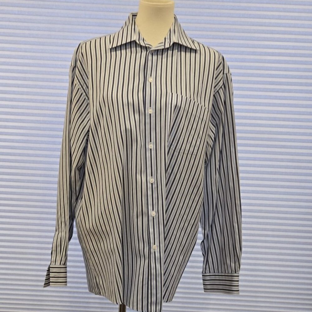 Kenneth Cole Reaction Blue Strip Long Sleeve Shirt